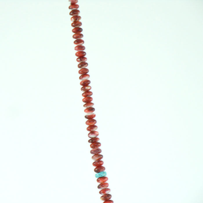 Orange Bead Necklace with Mosaic Inlay Pendant (NCK312)