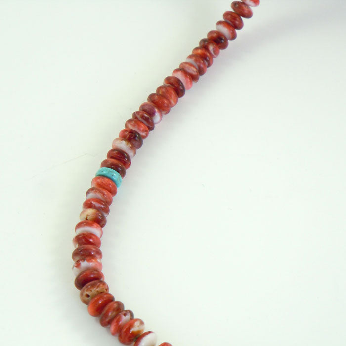 Orange Bead Necklace with Mosaic Inlay Pendant (NCK312)