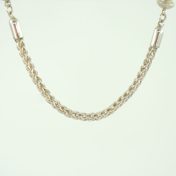 Sterling Silver Roman Chain and Bead Necklace (NCK319)