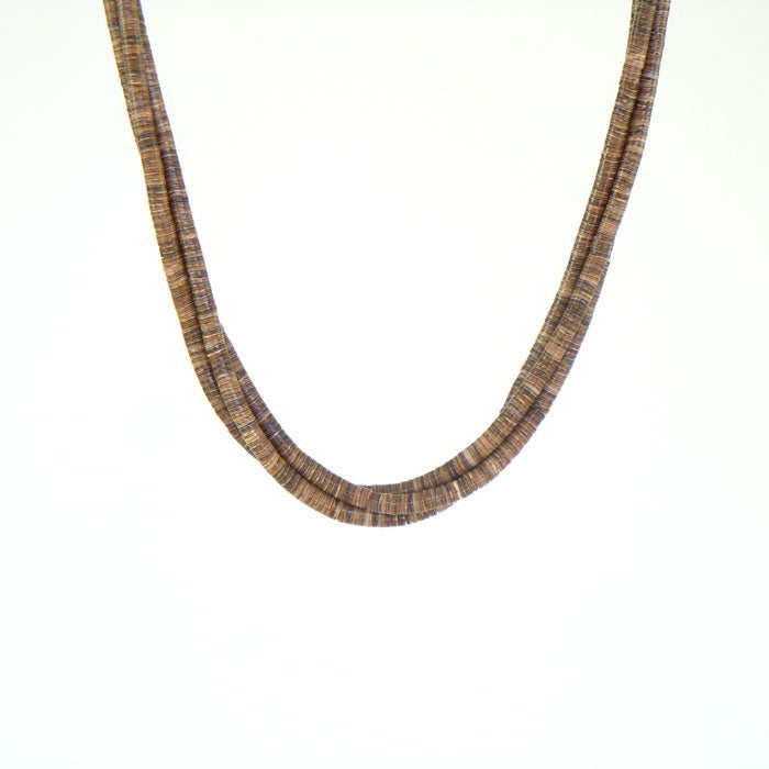 Olive Shell Heishi Necklace (NCK329)