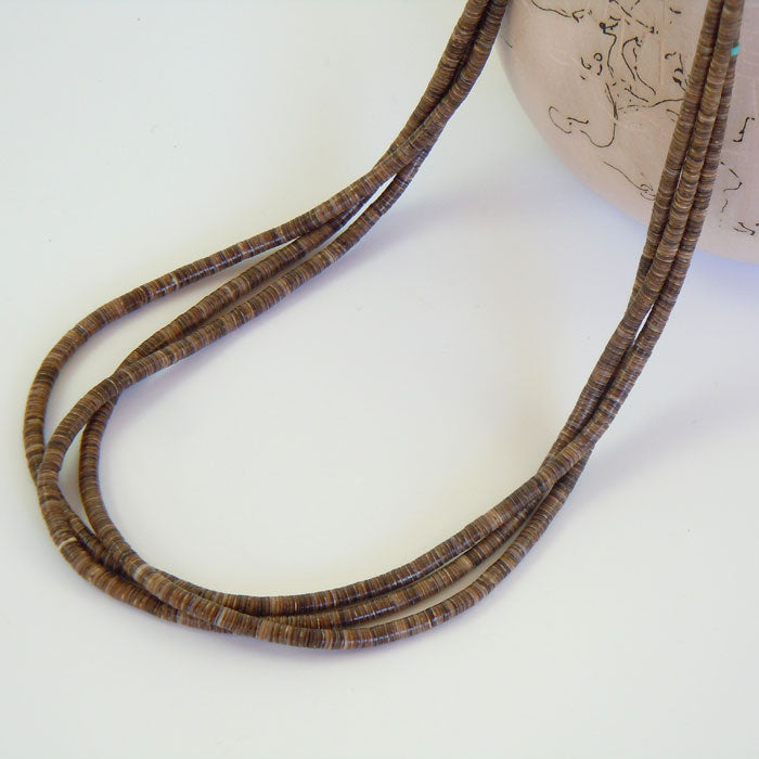 Olive Shell Heishi Necklace (NCK329)