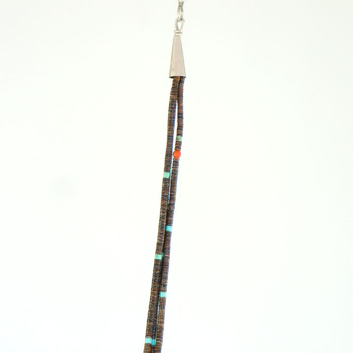 Olive Shell and Turquoise Heishi Necklace (NCK330)