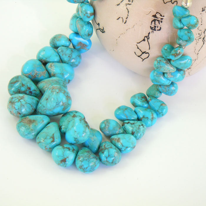 Kingman Arizona Turquoise Teardrop Necklace (NCK335)