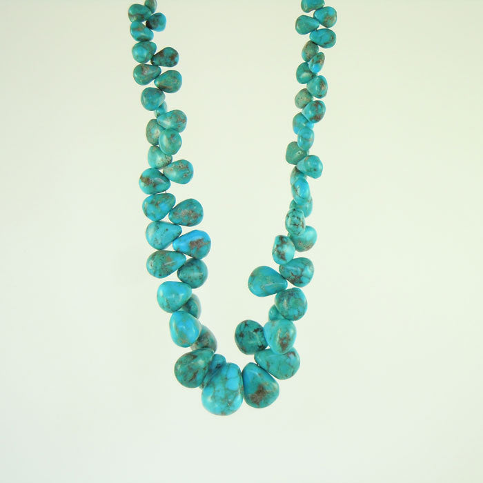 Kingman Arizona Turquoise Teardrop Necklace (NCK335)