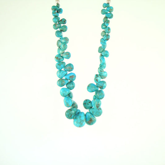 Kingman Arizona Turquoise Teardrop Necklace (NCK335)