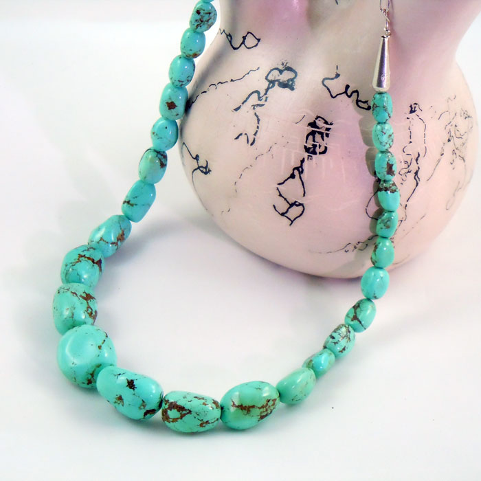 Kingman Arizona Turquoise Nugget Necklace (NCK339)