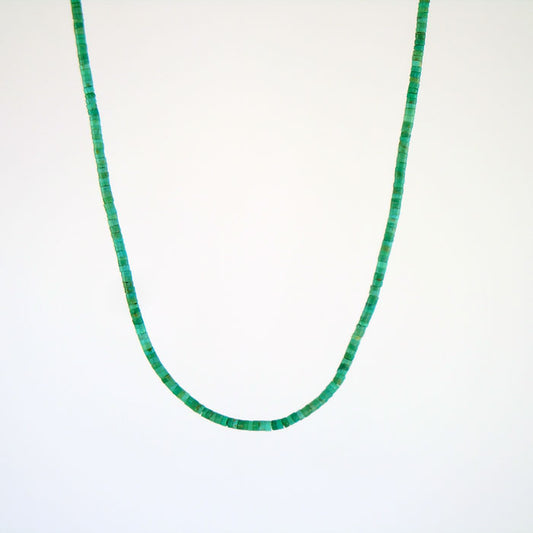 Green Kingman Arizona Turquoise Heishi Necklace (NCK340)