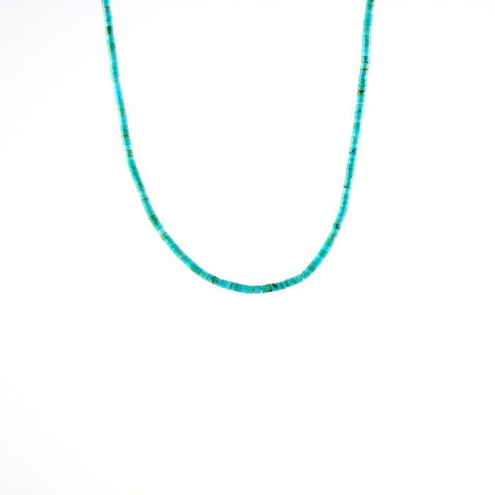 Blue Kingman Arizona Turquoise Heishi Necklace (NCK342)