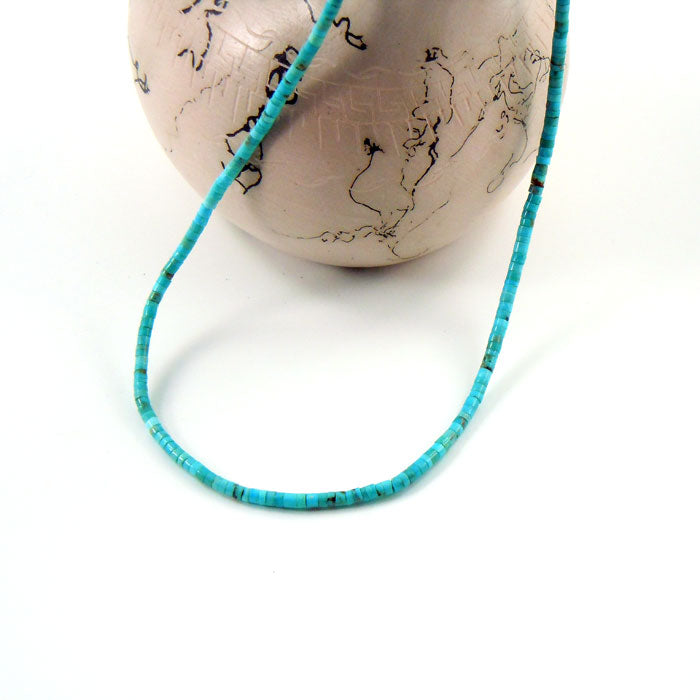 Blue Kingman Arizona Turquoise Heishi Necklace (NCK342)
