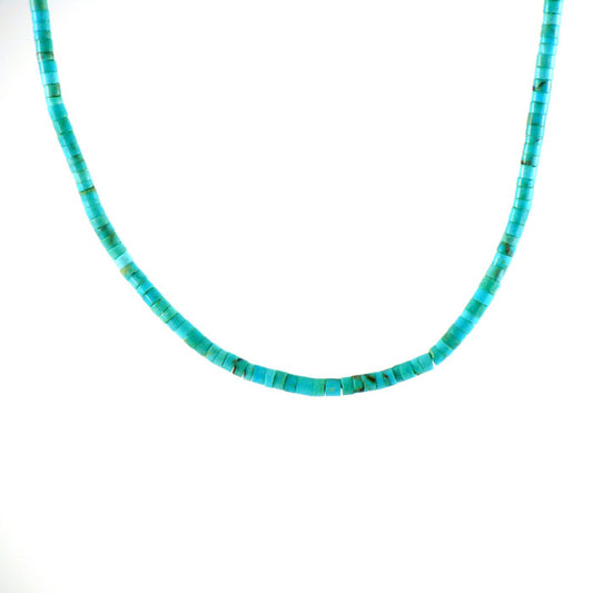 Blue Kingman Arizona Turquoise Heishi Necklace (NCK342)