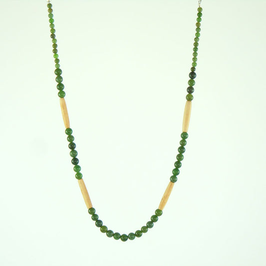 British Columbia Jade and Buffalo Bone Necklace (NCK348)