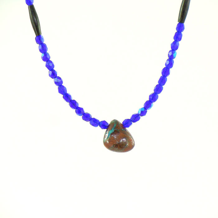 Aurora Borealis Glass and Boulder Opal Necklace (NCK349)