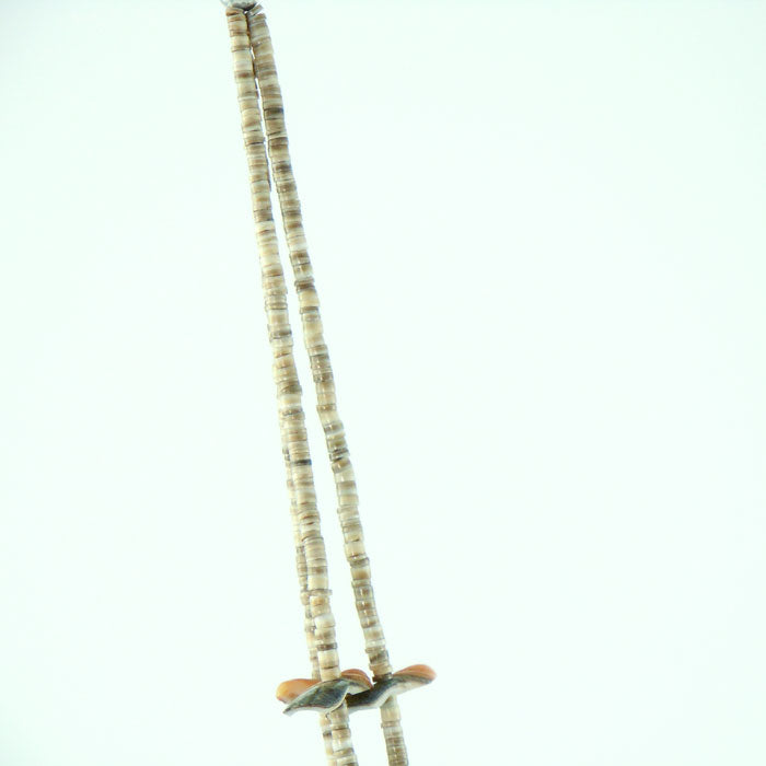 Bird Fetish Heishi Necklace with Coral Chunks (NCK351)
