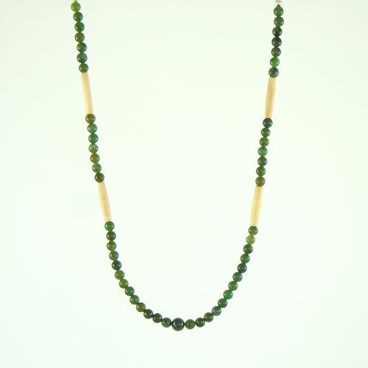 British Columbia Jade Necklace with Buffalo Bone (NCK352)