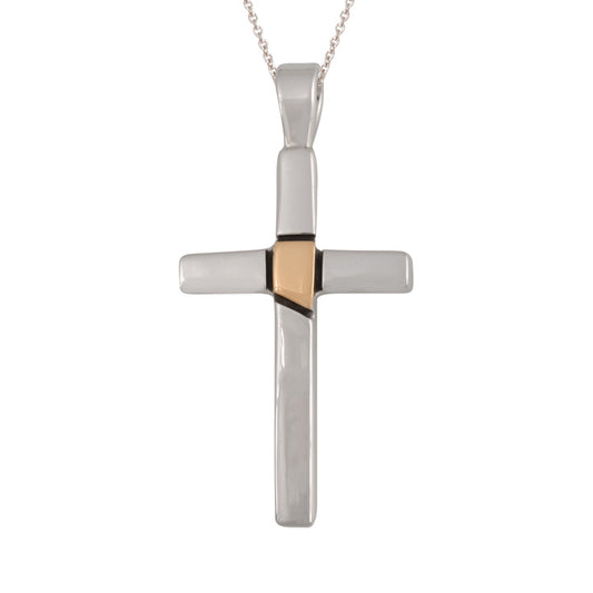 Medium Sterling Silver and Gold Cross (PND222)